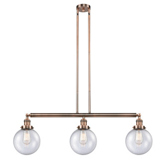 Franklin Restoration Three Light Island Pendant in Antique Copper (405|213-AC-G204-8)