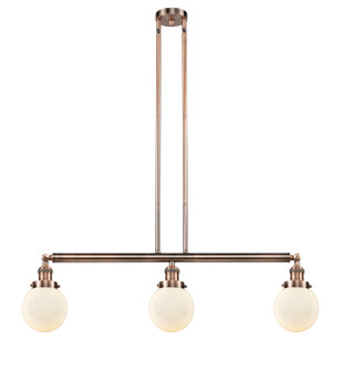 Franklin Restoration Three Light Island Pendant in Antique Copper (405|213-AC-G201-6)