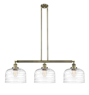 Franklin Restoration Three Light Island Pendant in Antique Brass (405|213-AB-G713-L)