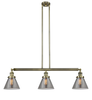Franklin Restoration Three Light Island Pendant in Antique Brass (405|213-AB-G43)