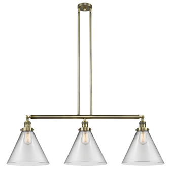 Franklin Restoration Three Light Island Pendant in Antique Brass (405|213-AB-G42-L)