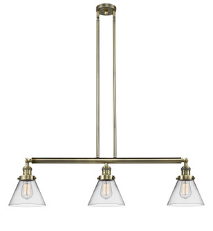 Franklin Restoration Three Light Island Pendant in Antique Brass (405|213-AB-G42)