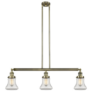 Franklin Restoration Three Light Island Pendant in Antique Brass (405|213-AB-G192)