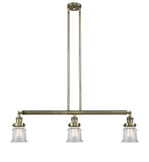 Franklin Restoration Three Light Island Pendant in Antique Brass (405|213-AB-G182S)