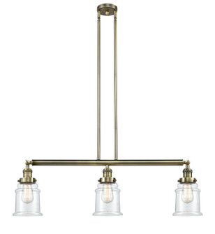 Franklin Restoration Three Light Island Pendant in Antique Brass (405|213-AB-G182)