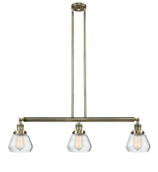 Franklin Restoration Three Light Island Pendant in Antique Brass (405|213-AB-G172)