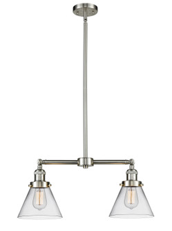Franklin Restoration Two Light Island Pendant in Brushed Satin Nickel (405|209-SN-G42)