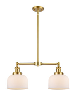 Franklin Restoration Two Light Island Pendant in Satin Gold (405|209-SG-G71)