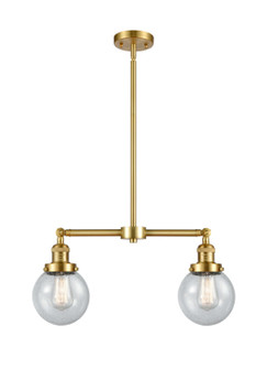 Franklin Restoration LED Island Pendant in Satin Gold (405|209-SG-G204-6-LED)