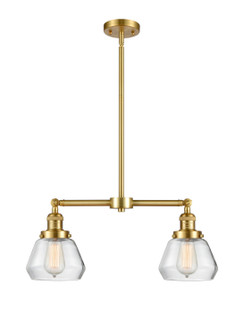 Franklin Restoration Two Light Island Pendant in Satin Gold (405|209-SG-G172)
