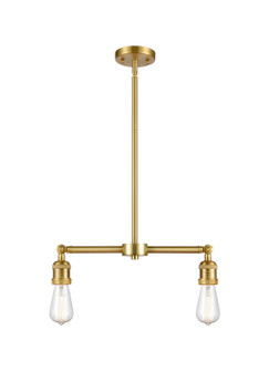 Franklin Restoration Two Light Island Pendant in Satin Gold (405|209-SG)