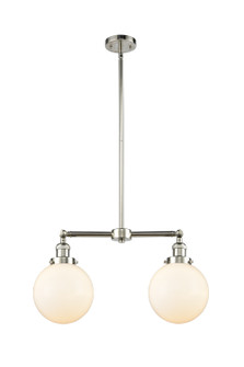 Franklin Restoration Two Light Island Pendant in Polished Nickel (405|209-PN-G201-8)