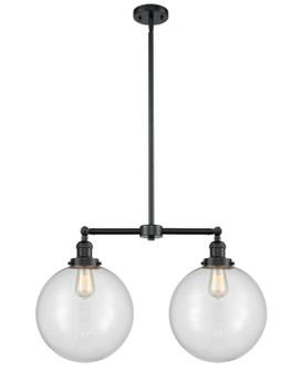 Franklin Restoration Two Light Island Pendant in Oil Rubbed Bronze (405|209-OB-G202-12)
