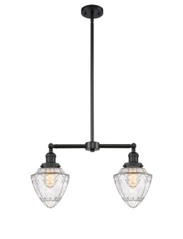 Franklin Restoration Two Light Island Pendant in Matte Black (405|209-BK-G664-7)