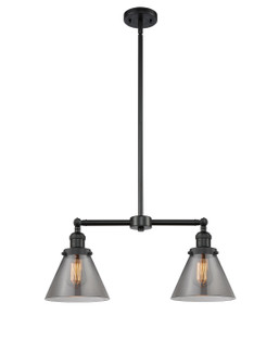 Franklin Restoration Two Light Island Pendant in Matte Black (405|209-BK-G43)