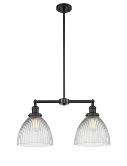 Franklin Restoration Two Light Island Pendant in Matte Black (405|209-BK-G222)