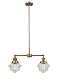 Franklin Restoration Two Light Island Pendant in Brushed Brass (405|209-BB-G534)