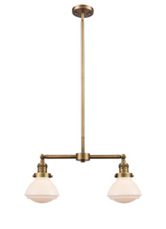 Franklin Restoration Two Light Island Pendant in Brushed Brass (405|209-BB-G321)