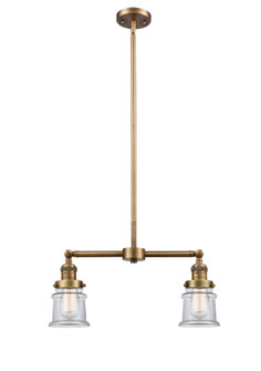 Franklin Restoration Two Light Island Pendant in Brushed Brass (405|209-BB-G182S)