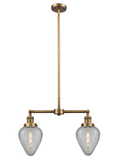 Franklin Restoration Two Light Island Pendant in Brushed Brass (405|209-BB-G165)