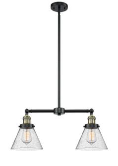 Franklin Restoration Two Light Island Pendant in Black Antique Brass (405|209-BAB-G44)