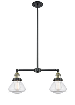 Franklin Restoration Two Light Island Pendant in Black Antique Brass (405|209-BAB-G324)