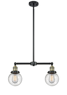 Franklin Restoration LED Island Pendant in Black Antique Brass (405|209-BAB-G204-6-LED)