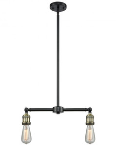 Franklin Restoration Two Light Island Pendant in Black Antique Brass (405|209-BAB)