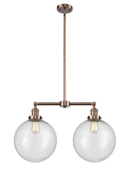 Franklin Restoration Two Light Island Pendant in Antique Copper (405|209-AC-G204-12)