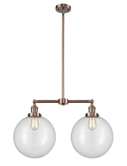 Franklin Restoration Two Light Island Pendant in Antique Copper (405|209-AC-G202-12)