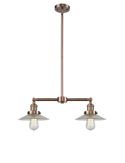 Franklin Restoration Two Light Island Pendant in Antique Copper (405|209-AC-G2)