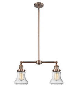 Franklin Restoration Two Light Island Pendant in Antique Copper (405|209-AC-G194)