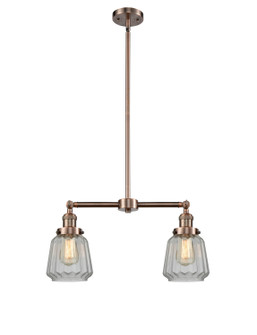 Franklin Restoration Two Light Island Pendant in Antique Copper (405|209-AC-G142)