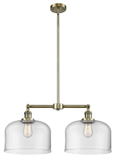 Franklin Restoration Two Light Island Pendant in Antique Brass (405|209-AB-G72-L)
