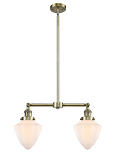 Franklin Restoration Two Light Island Pendant in Antique Brass (405|209-AB-G661-7)