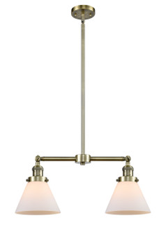 Franklin Restoration Two Light Island Pendant in Antique Brass (405|209-AB-G41)