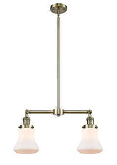 Franklin Restoration Two Light Island Pendant in Antique Brass (405|209-AB-G191)