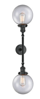 Franklin Restoration LED Bath Vanity in Matte Black (405|208L-BK-G202-8-LED)