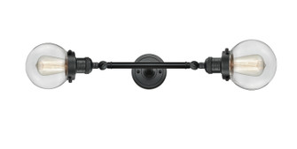 Franklin Restoration Two Light Bath Vanity in Matte Black (405|208L-BK-G202-6)