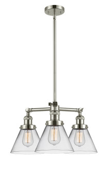 Franklin Restoration Three Light Chandelier in Polished Nickel (405|207-PN-G42)