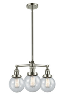 Franklin Restoration LED Chandelier in Polished Nickel (405|207-PN-G204-6-LED)