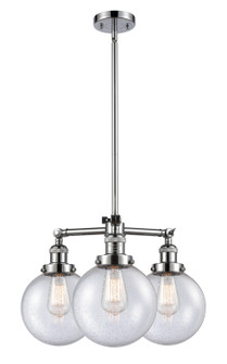 Franklin Restoration Three Light Chandelier in Polished Chrome (405|207-PC-G204-8)
