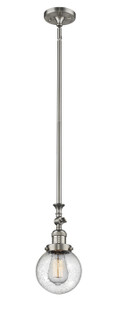 Franklin Restoration One Light Mini Pendant in Brushed Satin Nickel (405|206-SN-G204-6)
