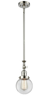 Franklin Restoration One Light Mini Pendant in Polished Nickel (405|206-PN-G202-6)