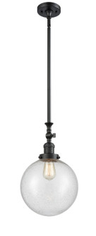 Franklin Restoration One Light Mini Pendant in Matte Black (405|206-BK-G204-10)