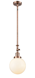 Franklin Restoration One Light Mini Pendant in Antique Copper (405|206-AC-G201-8)