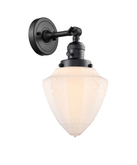 Franklin Restoration One Light Wall Sconce in Matte Black (405|203SW-BK-G661-7)