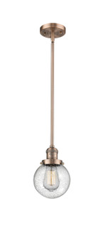 Franklin Restoration LED Mini Pendant in Antique Copper (405|201S-AC-G204-6-LED)
