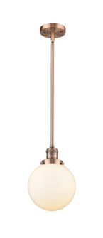 Franklin Restoration LED Mini Pendant in Antique Copper (405|201S-AC-G201-8-LED)