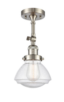Franklin Restoration One Light Semi-Flush Mount in Brushed Satin Nickel (405|201F-SN-G324)